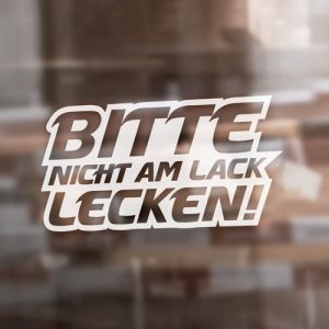 Aufkleber "Bitte nicht am Lack lecken"